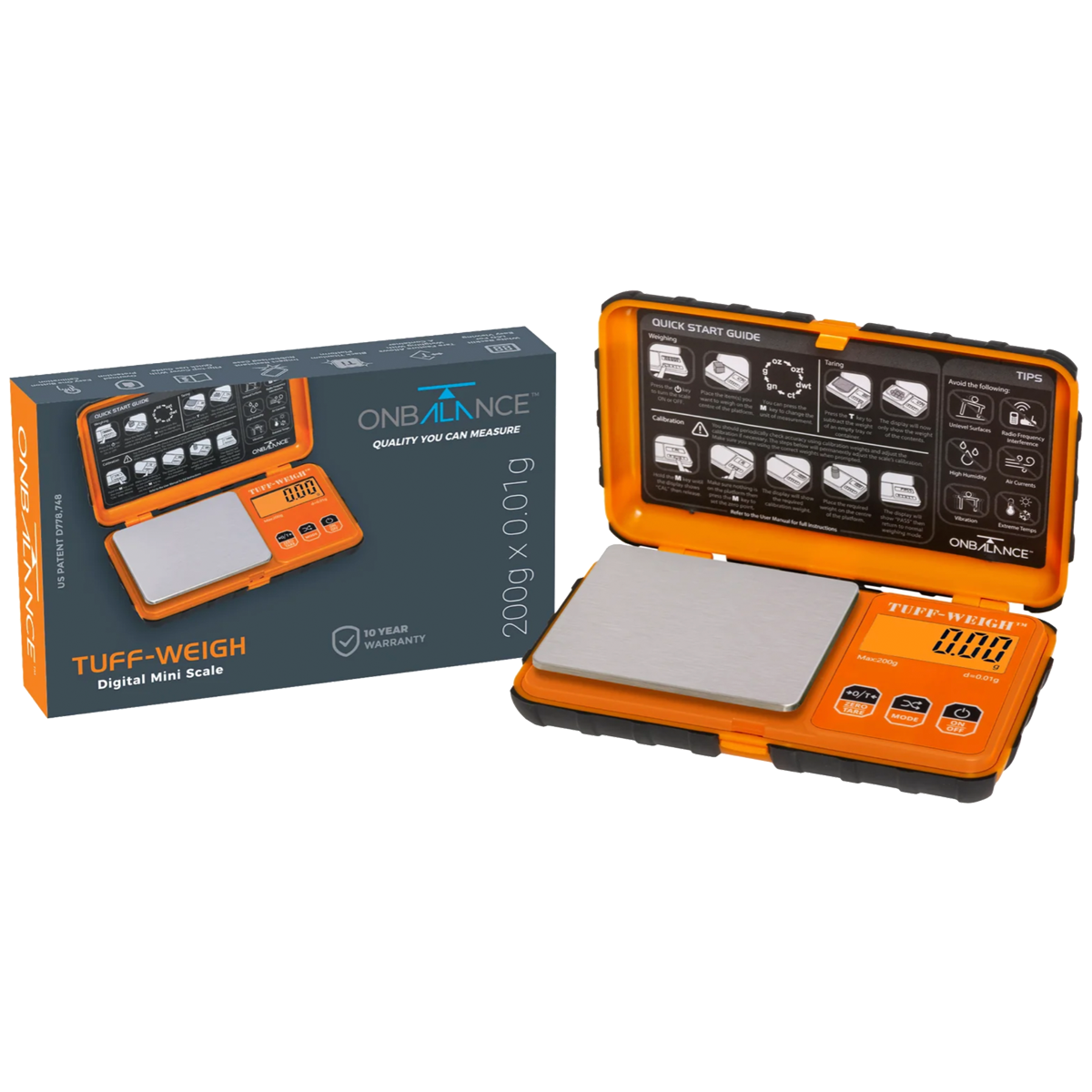 Scales On Balance Envy Tuff Weight TF-200 200g x 0.01g Orange
